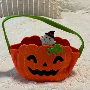 Hand made pumpkin trick or treat bag